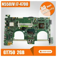 FOR ASUS Q550JV N550JA N550JV Laptop motherboard i7-4700HQ SR15E CPU N550JV MAIN BOARD REV 2.0 60NB00K0-MB9110 100% Test