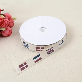 

Cotton Ribbon Printed National Flag Design High Quality 15MM 100Yards/Lot DIY Webbing Sewing & Packing Accessories BBXU-160