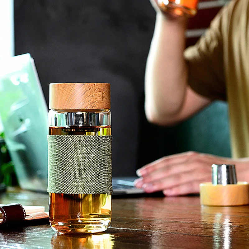 Travel Water Bottle Tea Infuser Glass Tumbler Stainless Steel Filter Portable Sport Leak Proof Drinking Water Bottles Travel Water Bottle Tea Infuser Glass Tumbler Stainless Steel Filter Portable Sport Leak Proof Drinking Water Bottles