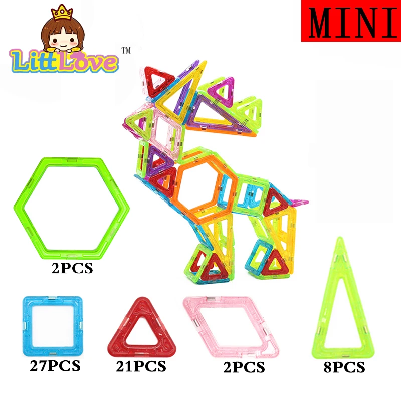 LittLove 60 PCs Mini Size Deer Magnetic Building Blocks font b Toys b font Models Magnetic