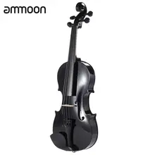 Ammoon 3/4, Студенческая скрипка, металлический, черный, со стальной нитью, с бантом-Арбор, чехол для переноски, для начинающих любителей музыки