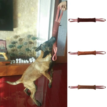 

30cm Tear Toy Two-handed Dog Training Cowhide Leather Bite Torn Bar Tug Trainer Suitable for Working Dogs Early Dog