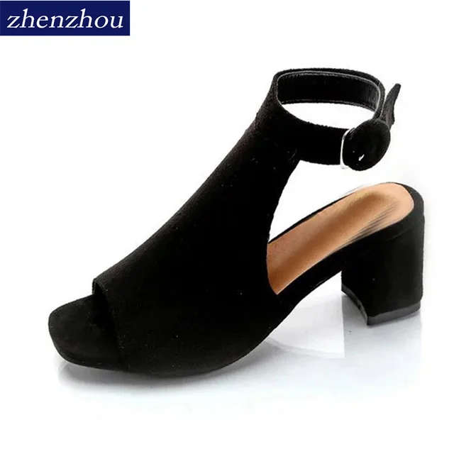 ZHENZHOU Free shipping Women's shoes 2018 brand OL high-heeled woman sandals frosted with fish mouth ladies sexy sandals 