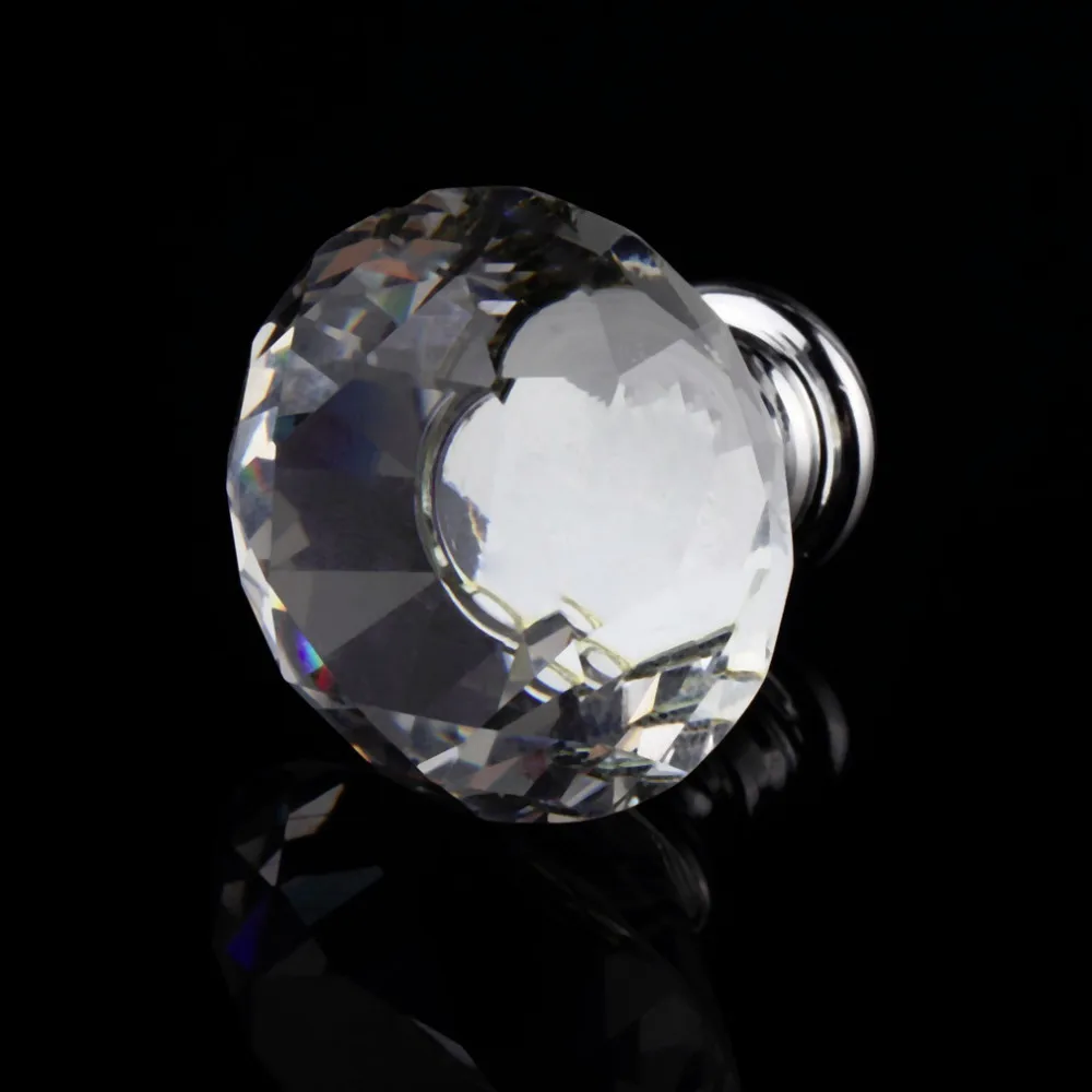 1 предмет Новинка 2017 года 30mm Diamond Crystal Clear приспособление для захвата стеклянной двери фурнитура для шкафа, для ящика аксессуар ручка винт