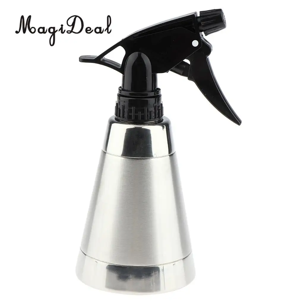 Kesoto 300ml Stainless Steel Empty Fine Mist Trigger Spray Bottle for Hair Salon Hairdressing