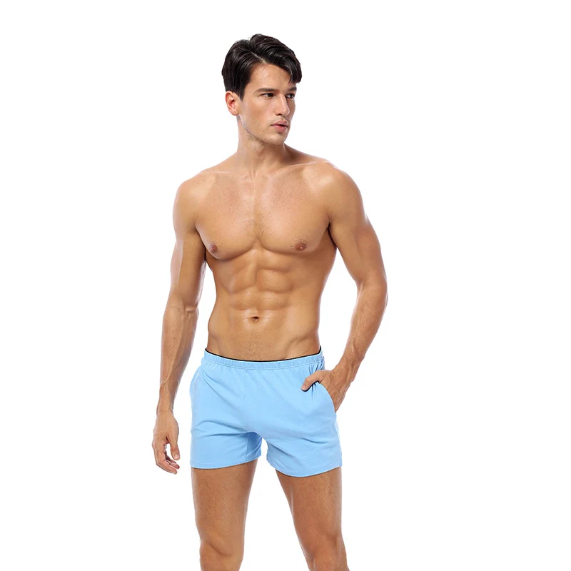 Модные простые мужские повседневные домашние пижамные брюки, мужские Пижамные брюки, мужские шорты с эластичным поясом и карманами, мужские летние пляжные шорты