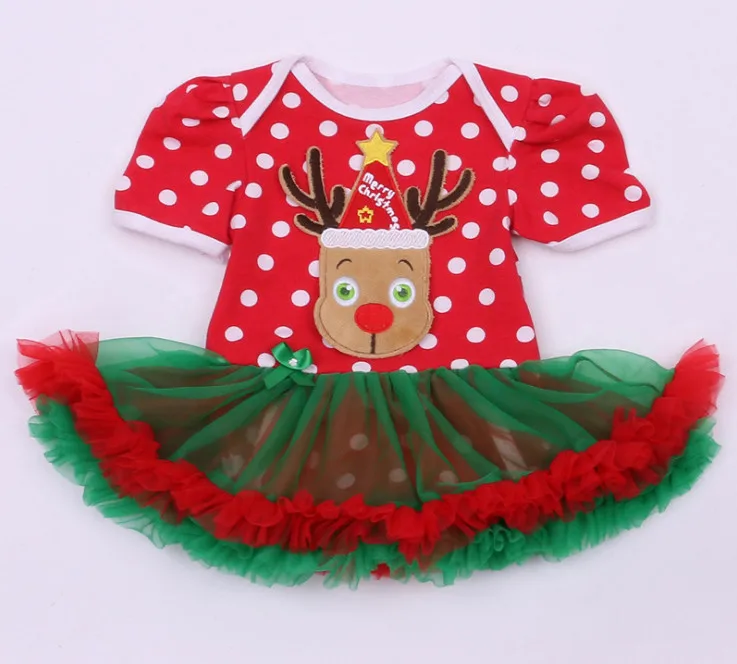Детские новогодние зимние комбинезоны платья для девочек Санта Снеговик олень детская одежда Рождественский костюм наряды детская праздничная одежда - Цвет: 4