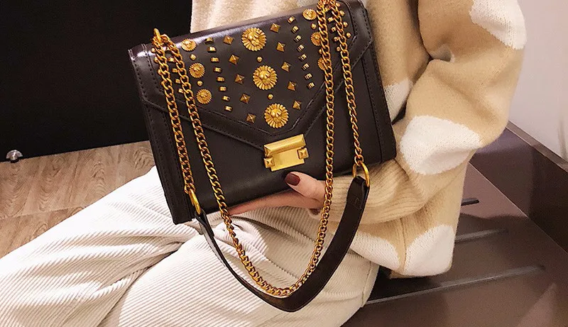 luxury women bag female shoulder bag Ladies messenger bags with rivet_12