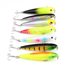 7 pçs/lote Minnow Iscas De Pesca de Plástico Rígido Isca Artificial Biônico 8 centímetros/8.6g de Pesca Ao Corrico Wobbler Crankbait Jerkbait pesca