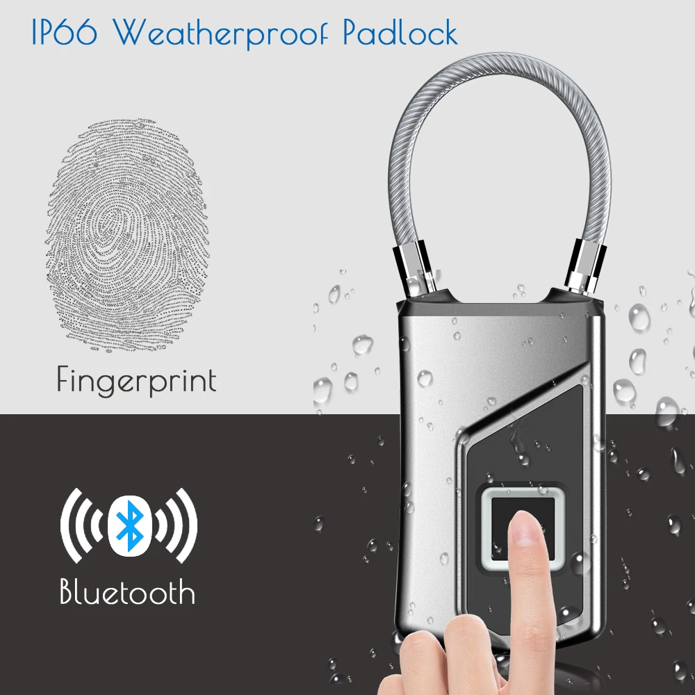 Wireless/Smart Door Lock Keyless Fingerprint Padlock Bluetooth Wifi Biometric/Digital Finger Print Waterproof Electric Locks Wireless/Smart Door Lock Keyless Fingerprint Padlock Bluetooth Wifi Biometric/Digital Finger Print Waterproof Electric Locks