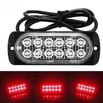 

12LED Off-road Car Trucks Safety Urgent Working Fog Red Light 12V-24V 36W super bright LED work light driving fog SUV boat Lamp