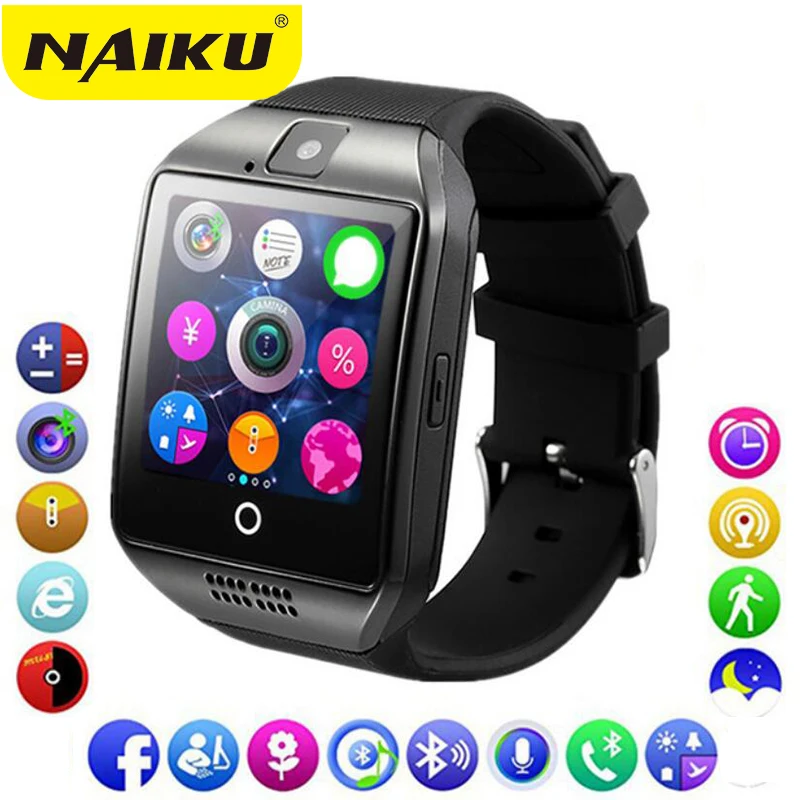 Bluetooth Smart Watch Men Q18 With Touch Screen Big Battery Support TF Sim Card Camera for