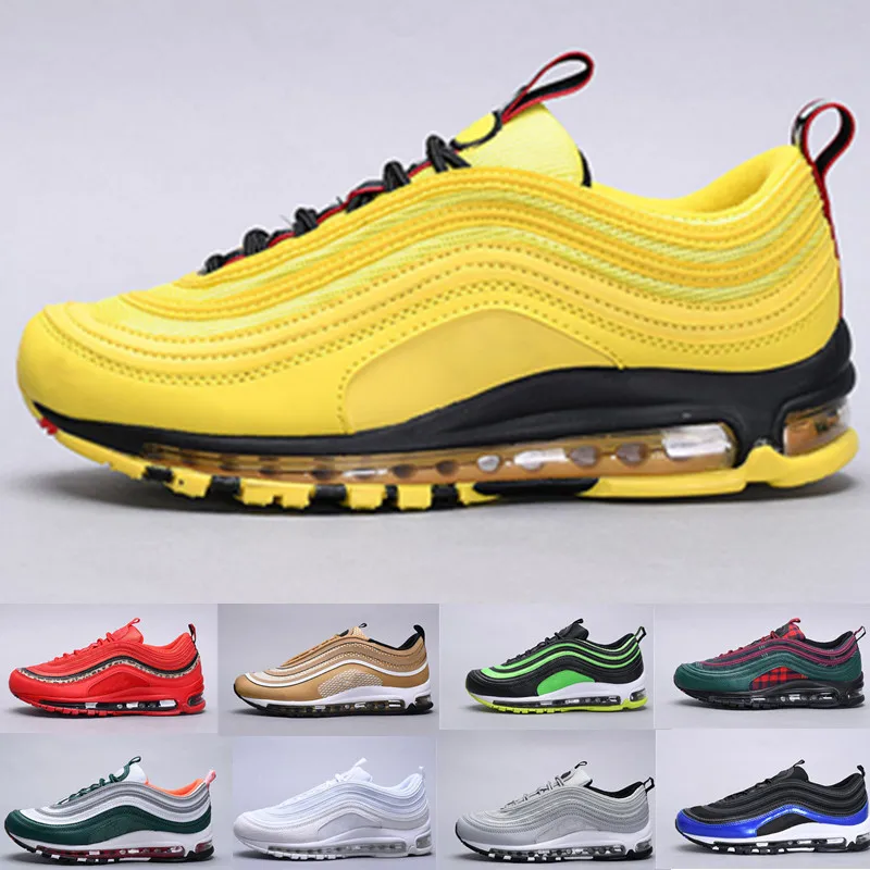 

97 Men Running Shoes Cushion Silver Gold Red Snakeskin 2019 Athletic Sneakers 97s Sports Shoes 25 Color Drop Shipping