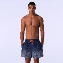 Пляжные брюки для мужчин пляжные быстро высыхает, дышащая ткань Водонепроницаемые шорты для бега короткие градиентные цвета мини брюки