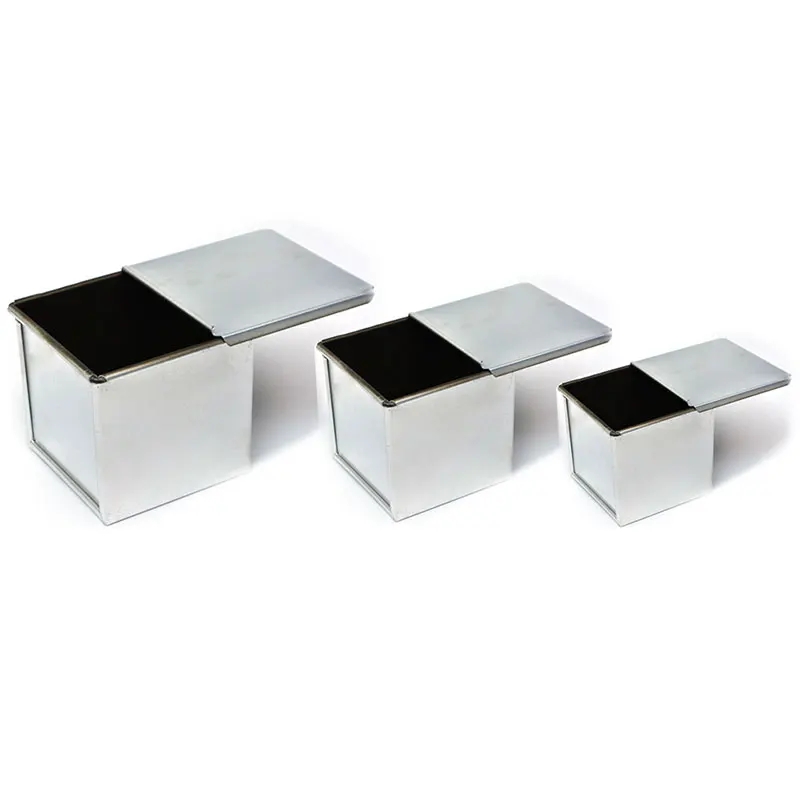 

Non-stick Square Toast Cube Mold Box Case With Cover Mold Bread Cake Baking Pastry Dessert Making Mould with Lid