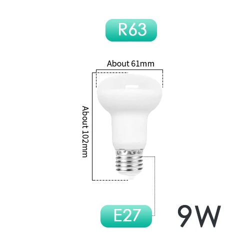 R39 R50 R63 R80 диммируемая E27 E14 Светодиодная лампа Bombillas лампа cfl светодиодные лампы-ампулы светильник Лампада экономия 3 Вт 5 Вт 9 Вт энергии 220 В 110 В - Испускаемый цвет: R63 9W E27