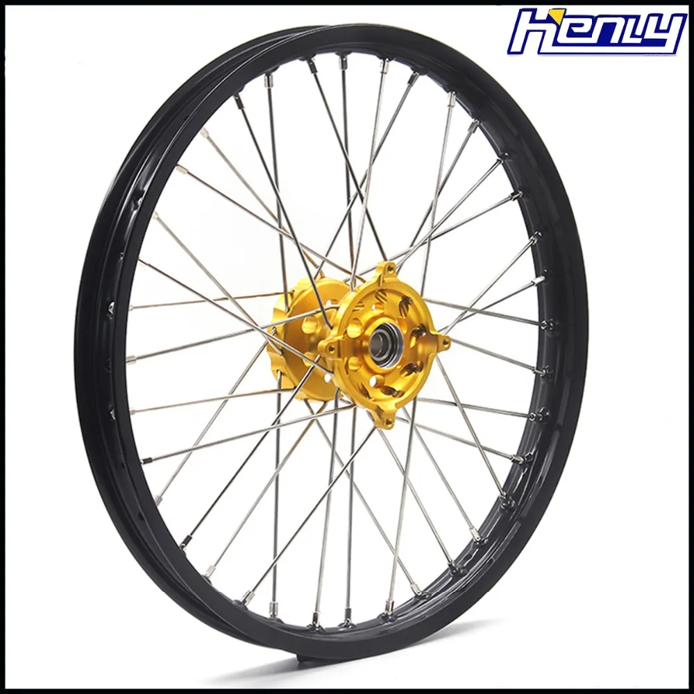 1,6*21/2,15*19 MX Dirtbike колесные диски набор для SUZUKI RMZ250 2007- RMZ450 2005- золотые ступицы