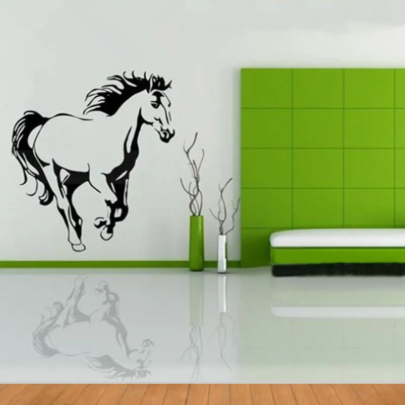 Galloping Horse Wall Murals Wall Art Cavalo Animal Poster Stencils for