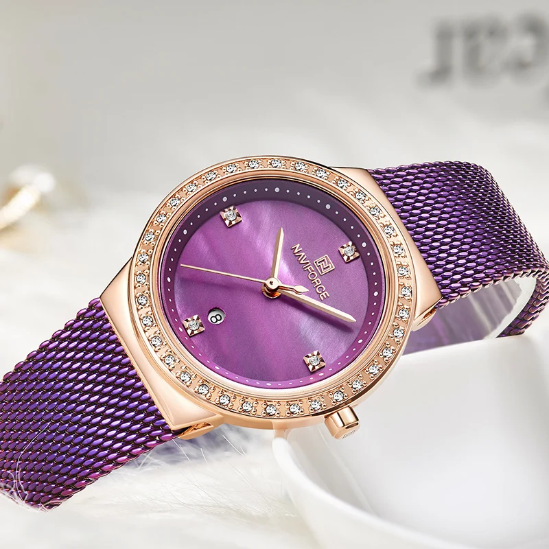 Relogio Feminino Для женщин часы naviforce Топ Роскошные брендовые Модные женские кварцевые