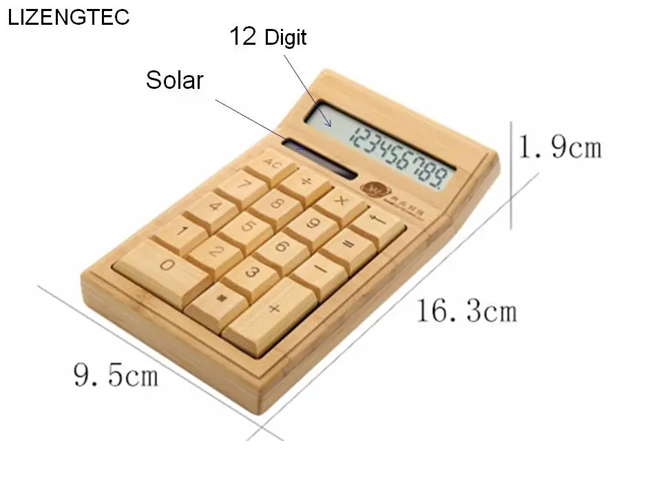 ; дизайн; модные Бизнес финансы на солнечных батареях 12 цифр большие бамбуковые кнопки электронный калькулятор