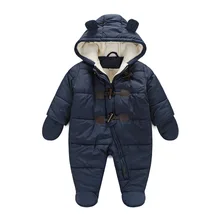 Nouveau 216 bébé vêtements d’hiver coton chaud épais À Capuchon bébé combinaisons bébé nouveau-né garçon fille barboteuse enfants habit de neige vers le bas vêtements
