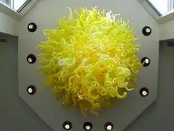 Современный потолочный декоративный желтый цветной выдувное светодио дный стекло LED Art люстры освещение