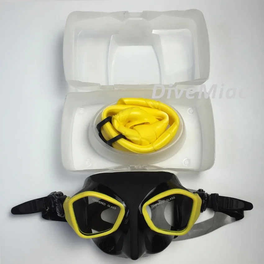 Подводная маска для дайвинга, черная маска для подводного плавания, соблазнительная стеклянная маска для подводного плавания, набор с коробкой для плавания, свободный набор для подводного плавания