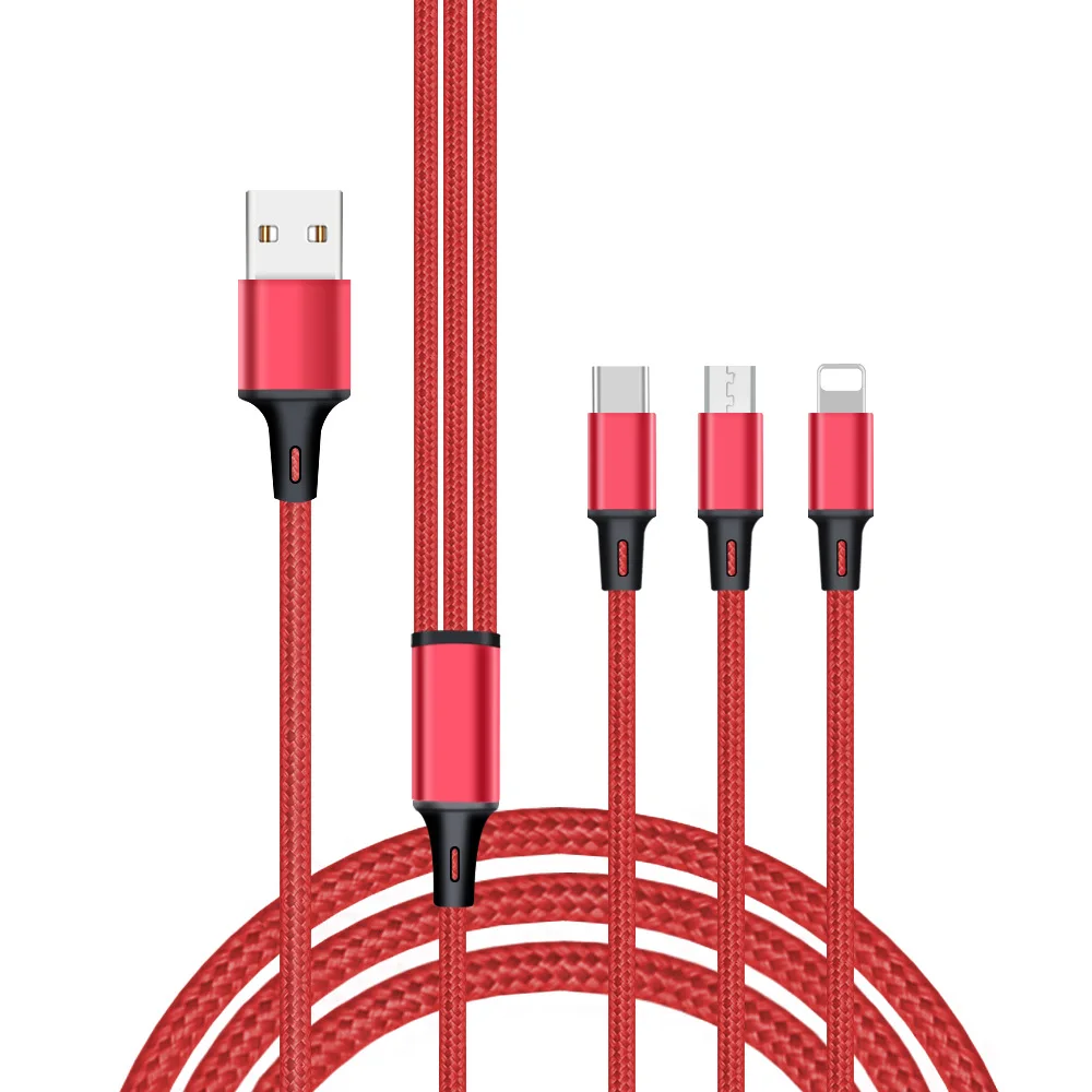 3 в 1 USB кабель для iPhone XS X 8 7 6 зарядное устройство Micro USB кабель для Android USB TypeC кабели для Samsung S9 Xiaomi