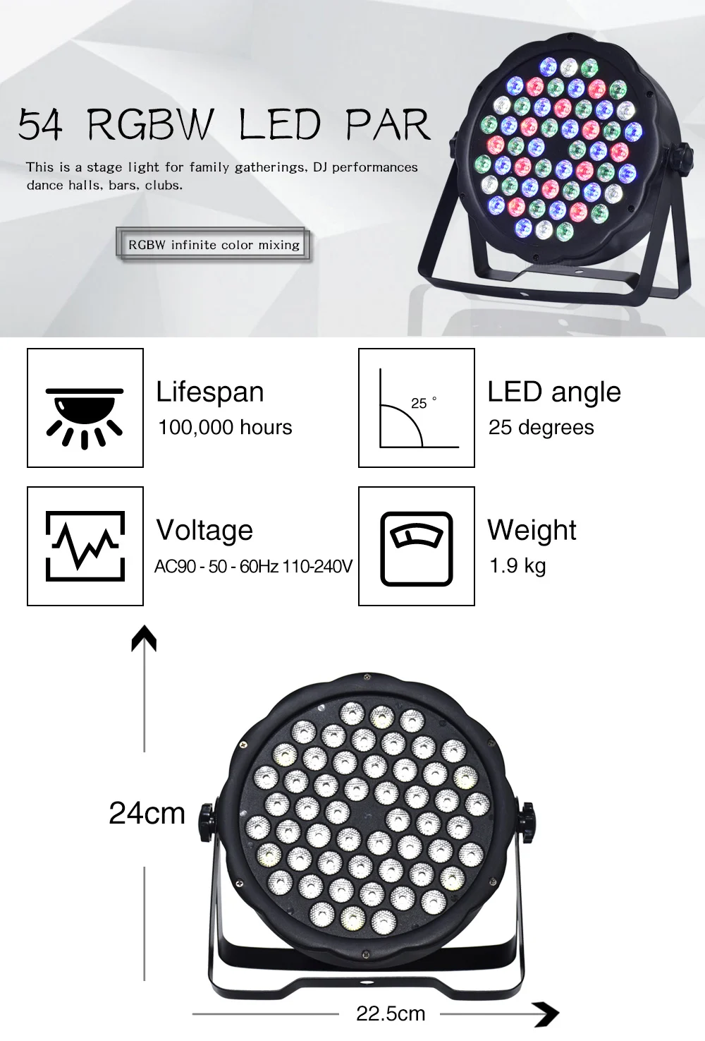 Пар светодиод 54x3 w этап лампы DMX 512 для дома Свадебная вечеринка церковь концерт диско танцы освещения