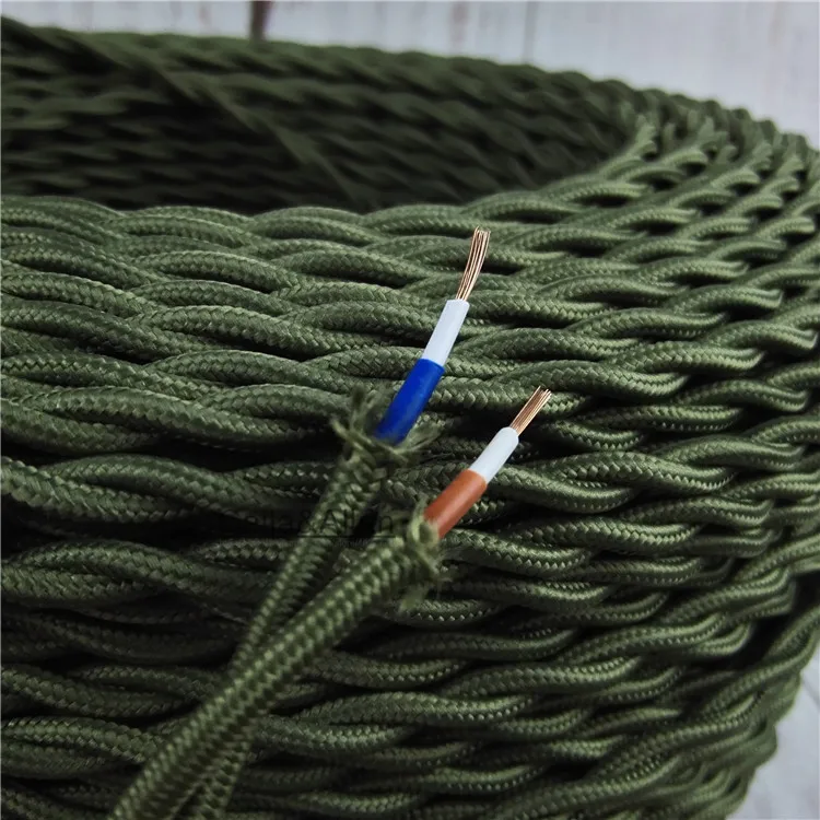 2x0.75 Vintage fabric Wire Twisted Cable Retro Braided Electrical Wire