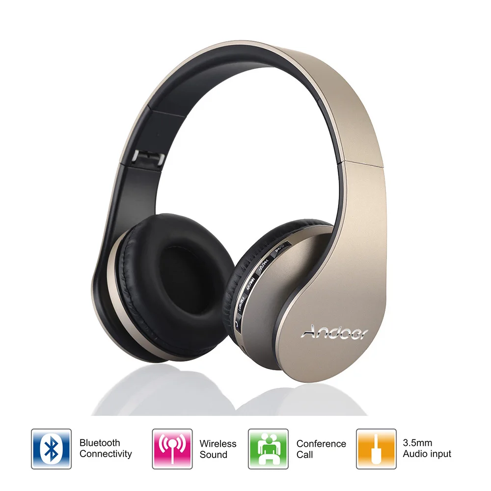 

4 in 1 Bluetooth Headphone Stereo Foldable Wireless Bluetooth 3.0 + EDR Headset & Wired Earphone with Mic TF FM Radio