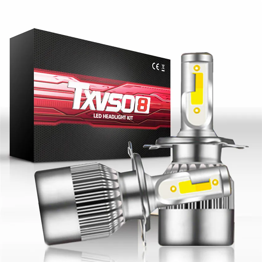 TXVSO8 2X 6000K led h4 автомобильные лампы для фар машины CSP Chips- 3600LM (комплект из 2)