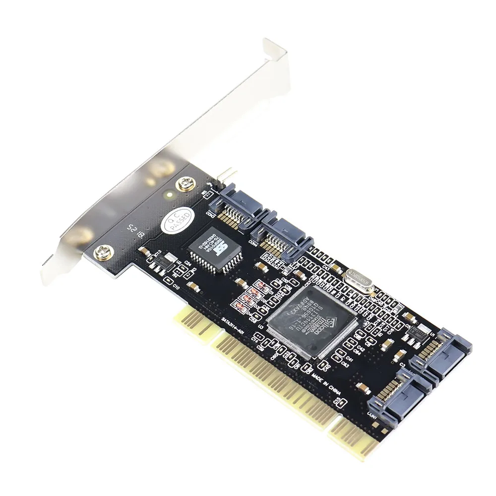 PCI на 4 порта SATA встроенный регулятор RAID CARD 4 SATA SERIAL ATA PCI контроллер RAID CARD Sil3114 чипсет Sata кабели