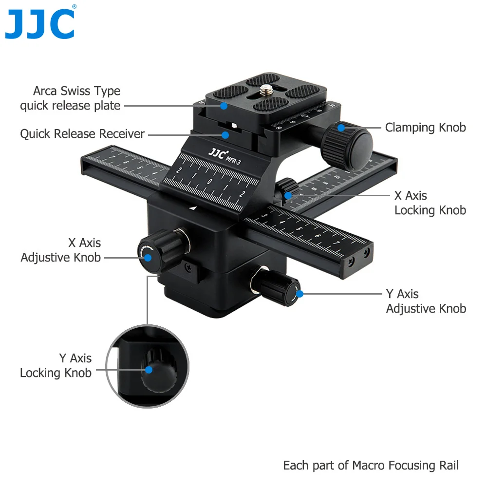 JJC макро фокусировочные рельсы Rrecise позиционирование камеры в X и Y направленных осях особенности Arca Swiss БЫСТРОРАЗЪЕМНАЯ пластина