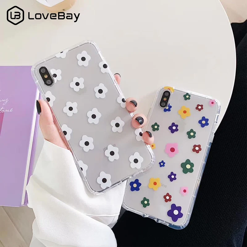 

Lovebay Flower Clear Phone Cases For iphone X Case Transparent Silicone Floral Case Cover For iphone XS Max XR X 6 6S 7 8 Plus