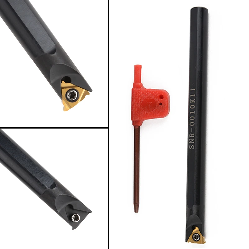 Durable CNC Lathe Turning Tool 11IR A60 Carbide Insert Practical Cutter SNR0010K11 Boring Bar 10 x 125mm Holder + T8 Wrench
