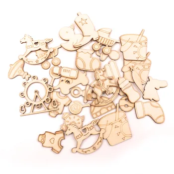 

Children Handmade Wooden Crafts Home Decoration Accessories Scrapbooks Painting DIY Mixed Baby Pattern Ornaments 45-50mm 10pcs