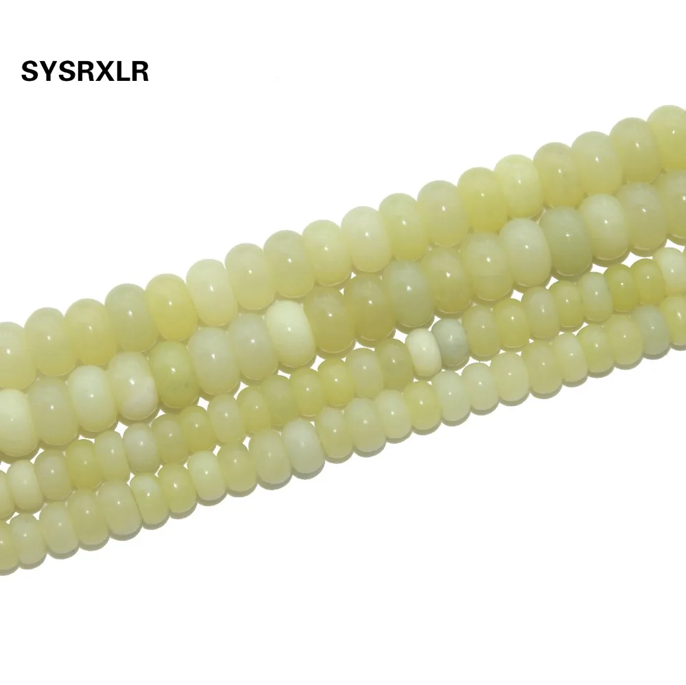 

Free Shipping Lemon Stone Natural Stone Spacer Rondelle Round Beads For Jewelry Making Charm DIY Bracelet Necklace 4*7/5*8 MM