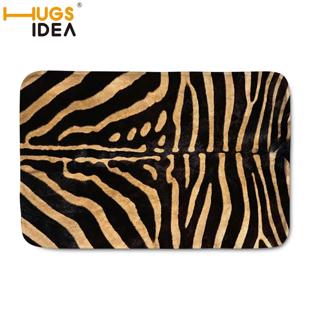 HUGSIDEA 59*40CM 3D Print Zebra Carpet Rug Black White Zebra Fur Rugs