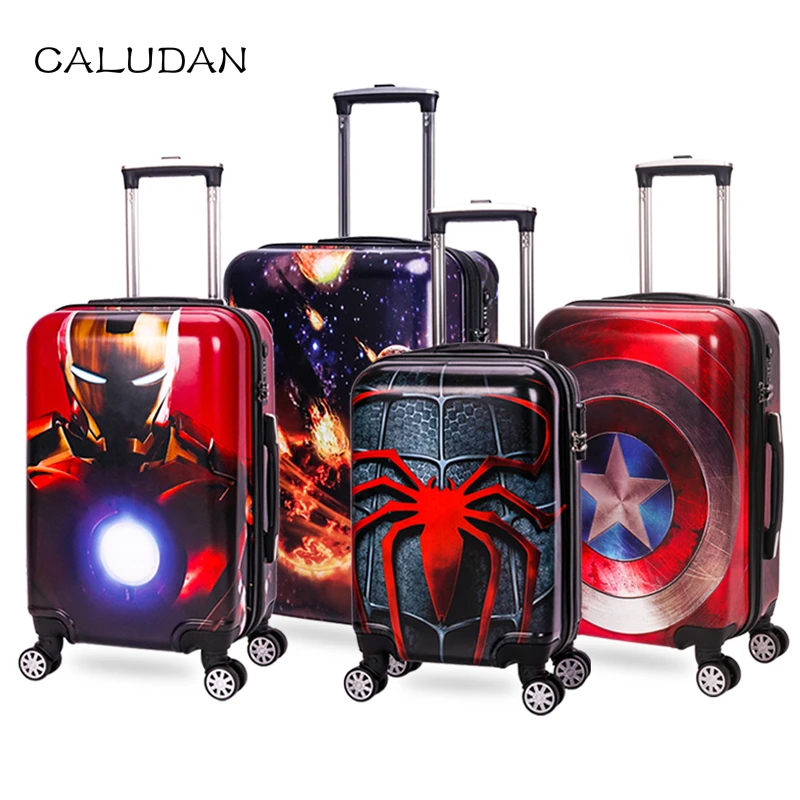 

20 24 inch Zipper frame Cartoon travel bag malas de viagem com rodinhas Anime trolley suitcase carry on luggage bag with wheels