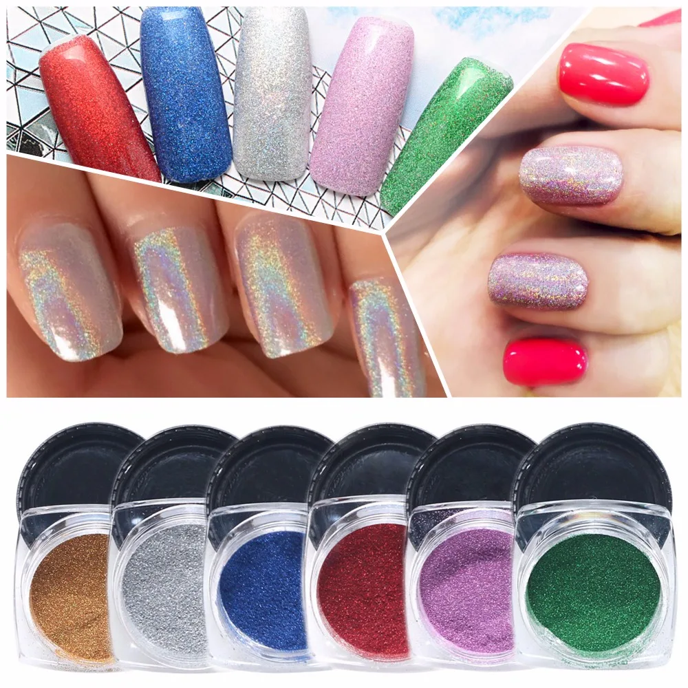 1g/Bottle Nail Glitter Powder Nail Art Holo Glitters Powder Dust Shinny colorful mirror powder