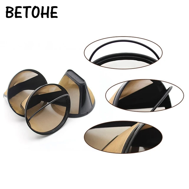 Best Offers BETOHE Coffee Maker Accessories Stainless Steel Reusable Cone-Style Kitchen Gadgets Coffee Filter Handmade Kitchenware 1 pcs