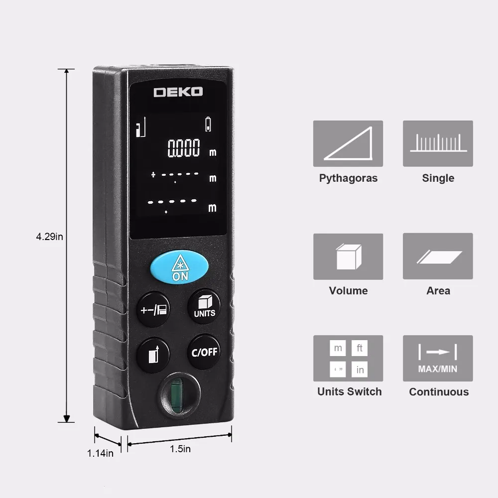 Портативный лазерный дальномер DEKO LRD 50 м 70 100 м|Лазерные дальномеры| |