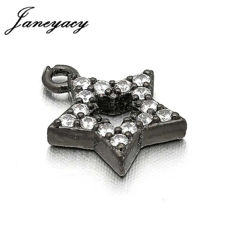 

Janeyacy Fashion Jewelry Accessories Micro inlay Zircon Star Shape Pendant For Necklace Earrings Bracelet DIY Manual Production