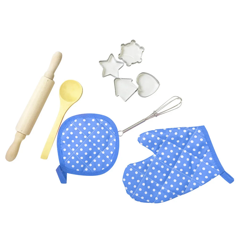 11 шт. одежда для кухни ролевые игровые комплекты для девочек водонепроницаемый фартук шляпа милый ребенок кулинарные резаки DIY Инструменты для выпечки
