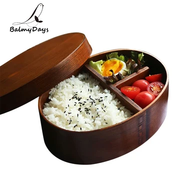 

Japanese Bento Box Wood Lunch Box Wooden Spoon Fork Chopsticks Dinnerware Set Food Container Travel School Lunchbox Tableware