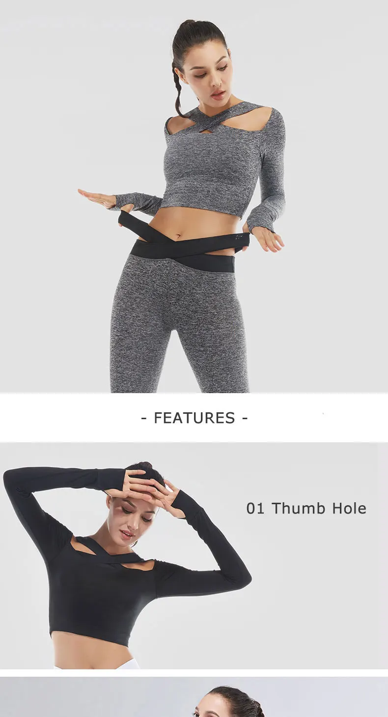 VANSYDICAL Yoga Top For Women Yoga Shirts Long Sleeve Gym Shirts Fitness Clothing Shirt Female Sports Tops Women Sport Shirt bts 12