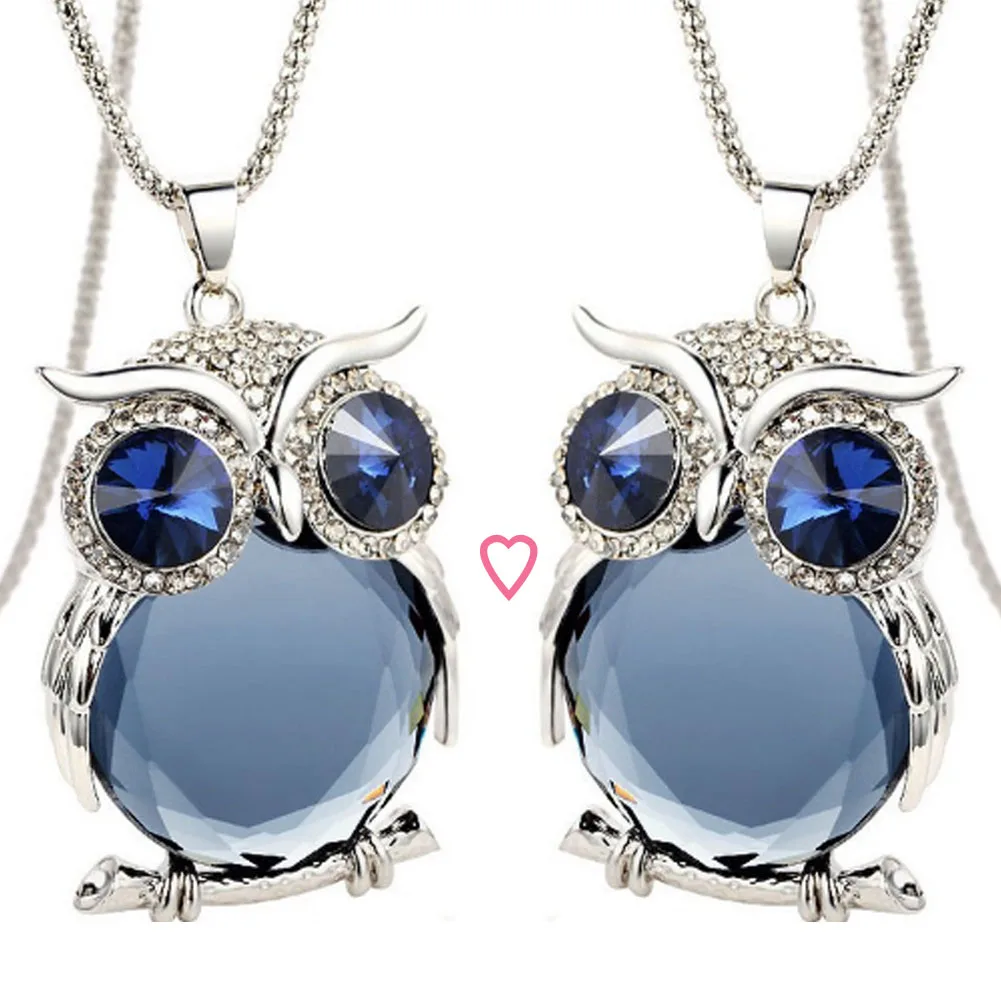 Buy 6 Colors Trendy Owl Necklace Fashion Crystal