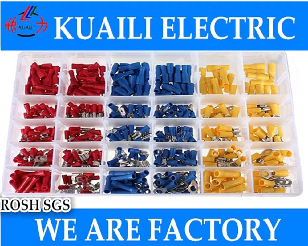 480pcs Assorted Insulated Terminal Assortment Kit Electrical Terminator