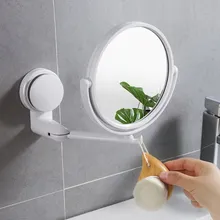 Современный дрель- Ванная комната зеркала 2 боковых Макияж косметическое зеркало для бритья зеркала стены всасывания в комплекте со складывающейся рукояткой и продлить круглый аксессуары для ванной комнаты